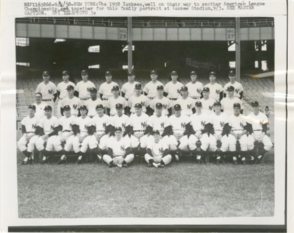 1958 New York Yankees Team Wire Photo